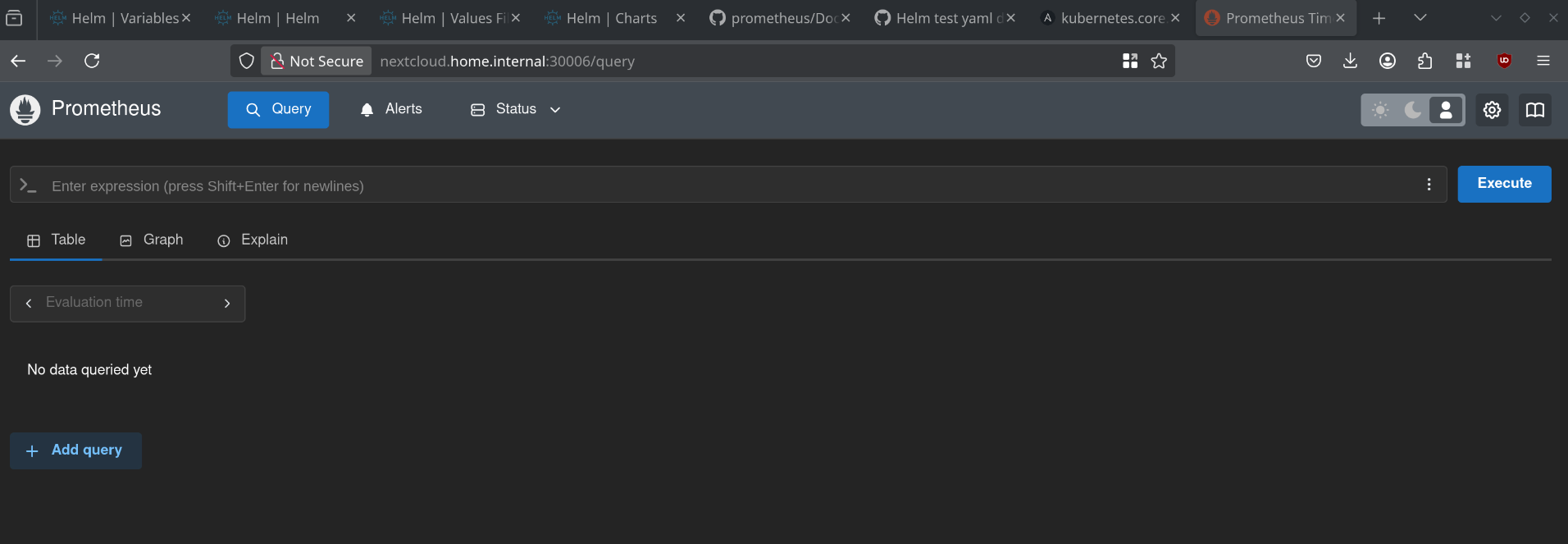 Prometheus web UI is now accessible
