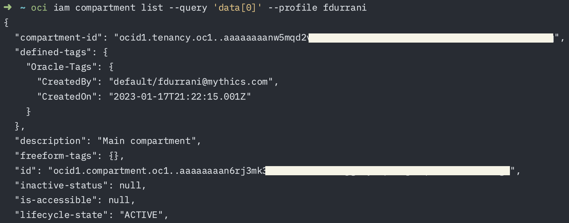 Indexing an item