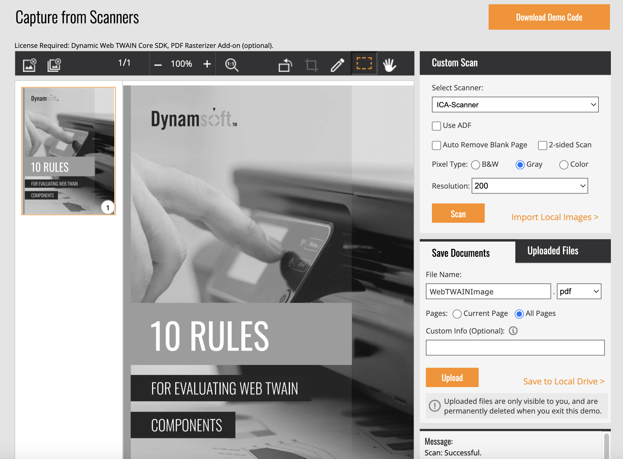 Dynamic Web TWAIN macOS Virtual Scanner