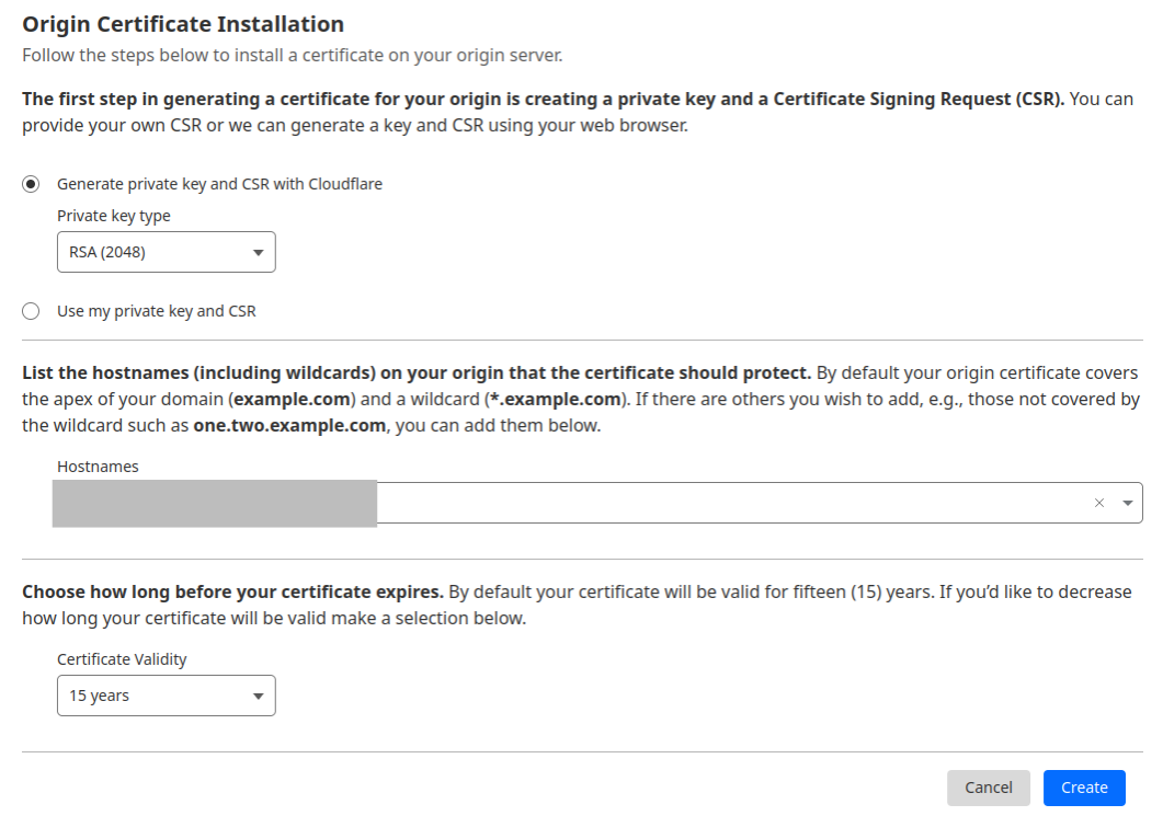Origin Certificate installation