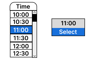 Dropdown time picker