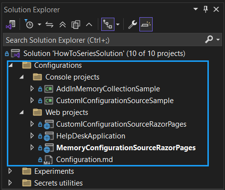Shows source code for article in Microsoft VS2022