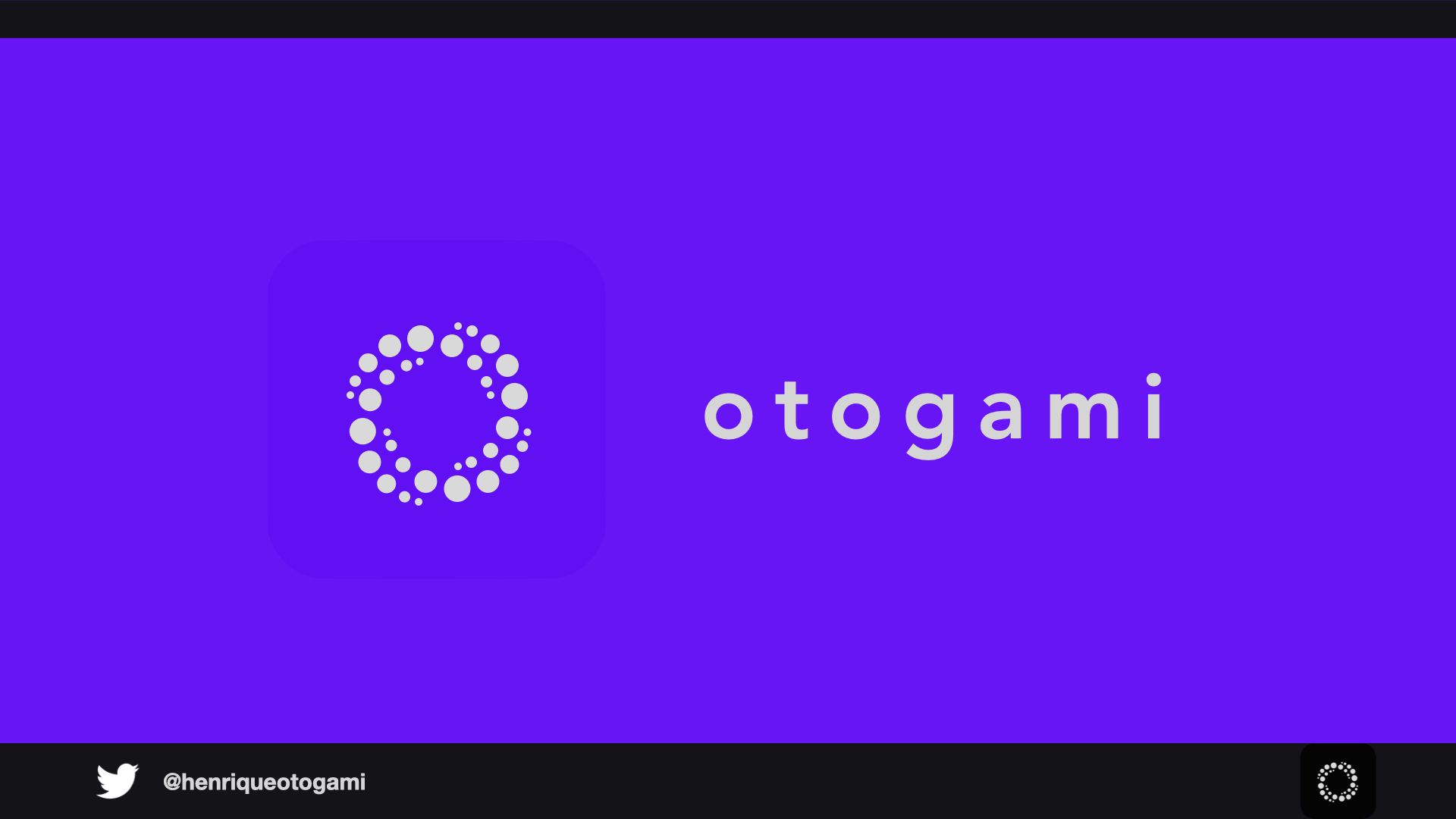 Slide 00 - Capa com o logotipo de Henrique Otogami