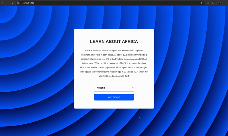 A gif to show how the final application works