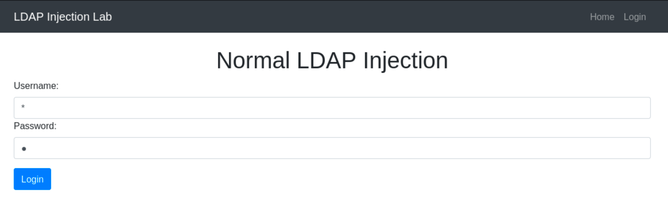 Injected username and password
