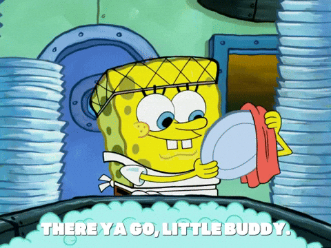 SpongeBob Washing Dishes