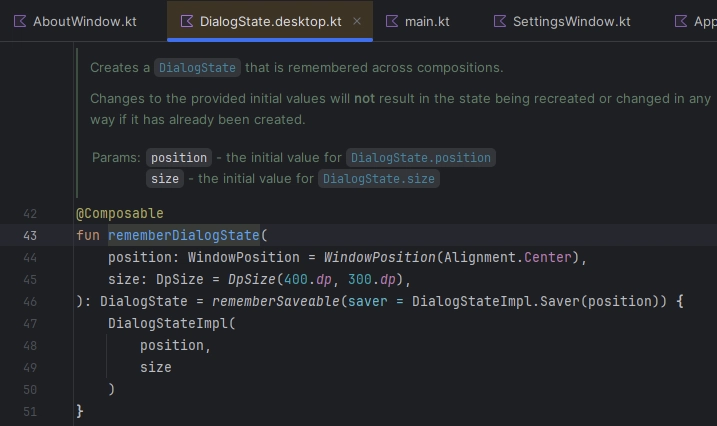 Centering top-level dialog windows in Compose Multiplatform