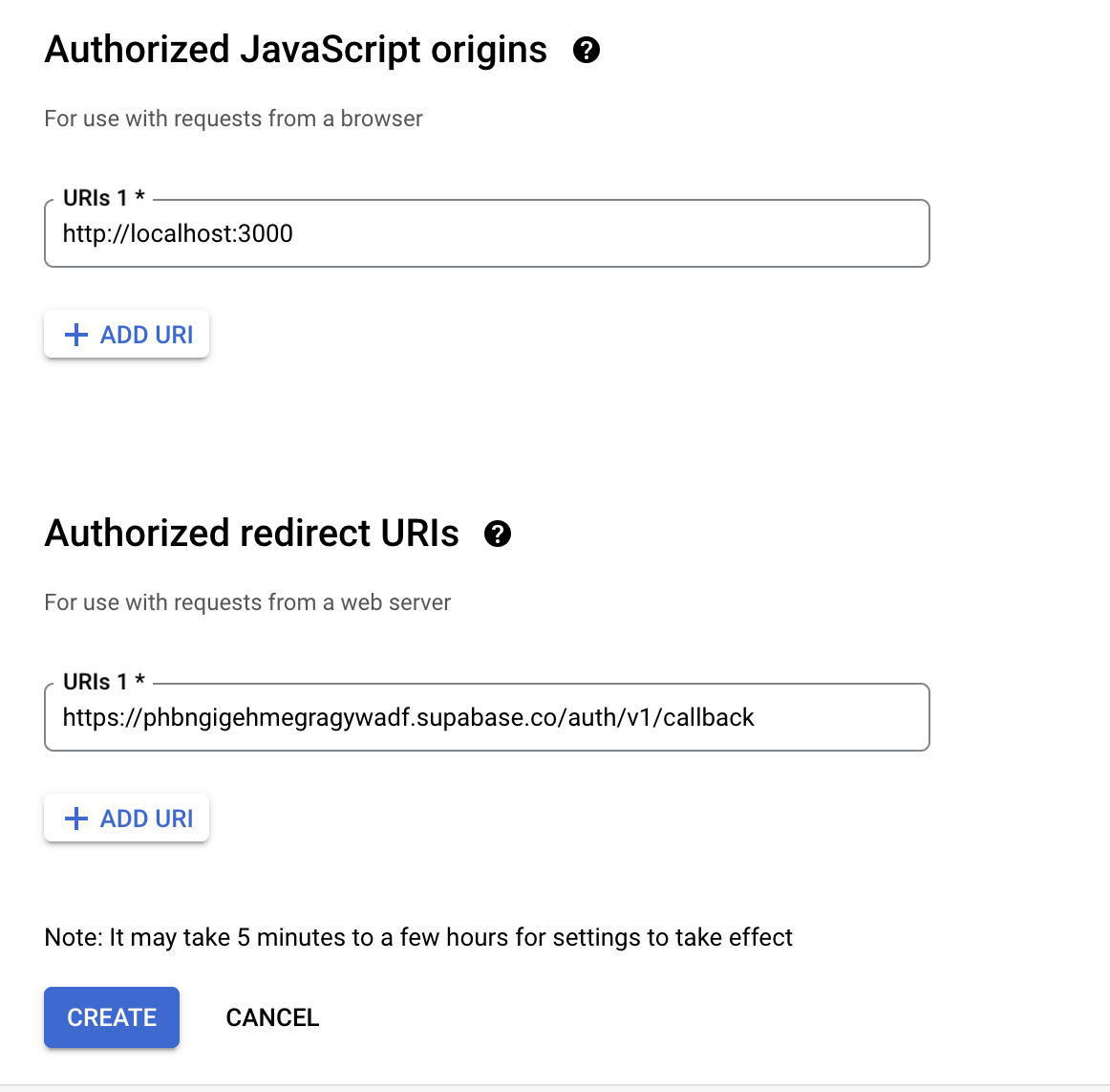 Get client ID and secret from GCP