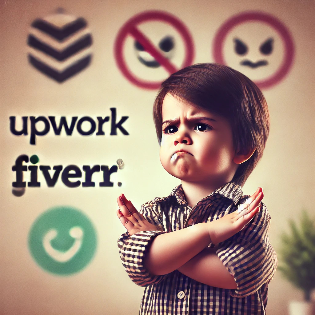 Little boy- crosses hand to freelancing