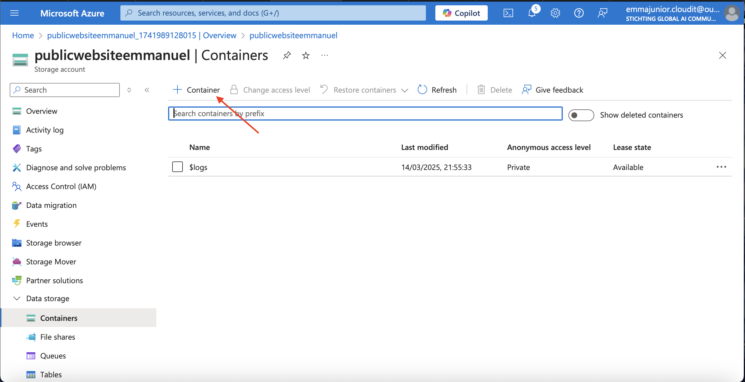 Create container