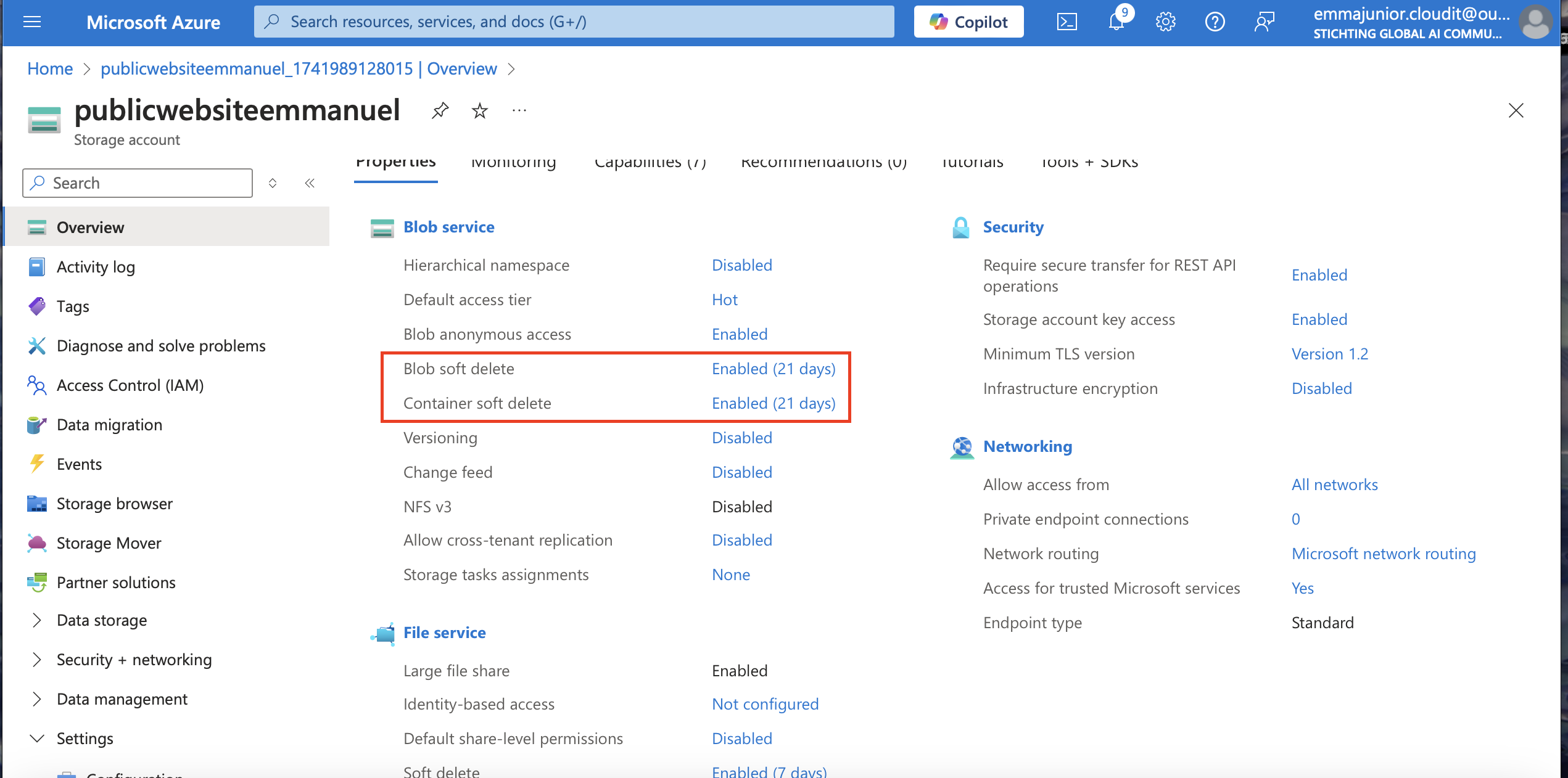 Image showing changed 21 days settings