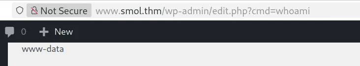 command output on page reflects