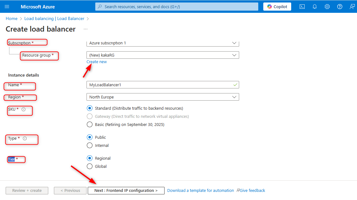 Frontend IP Configuration