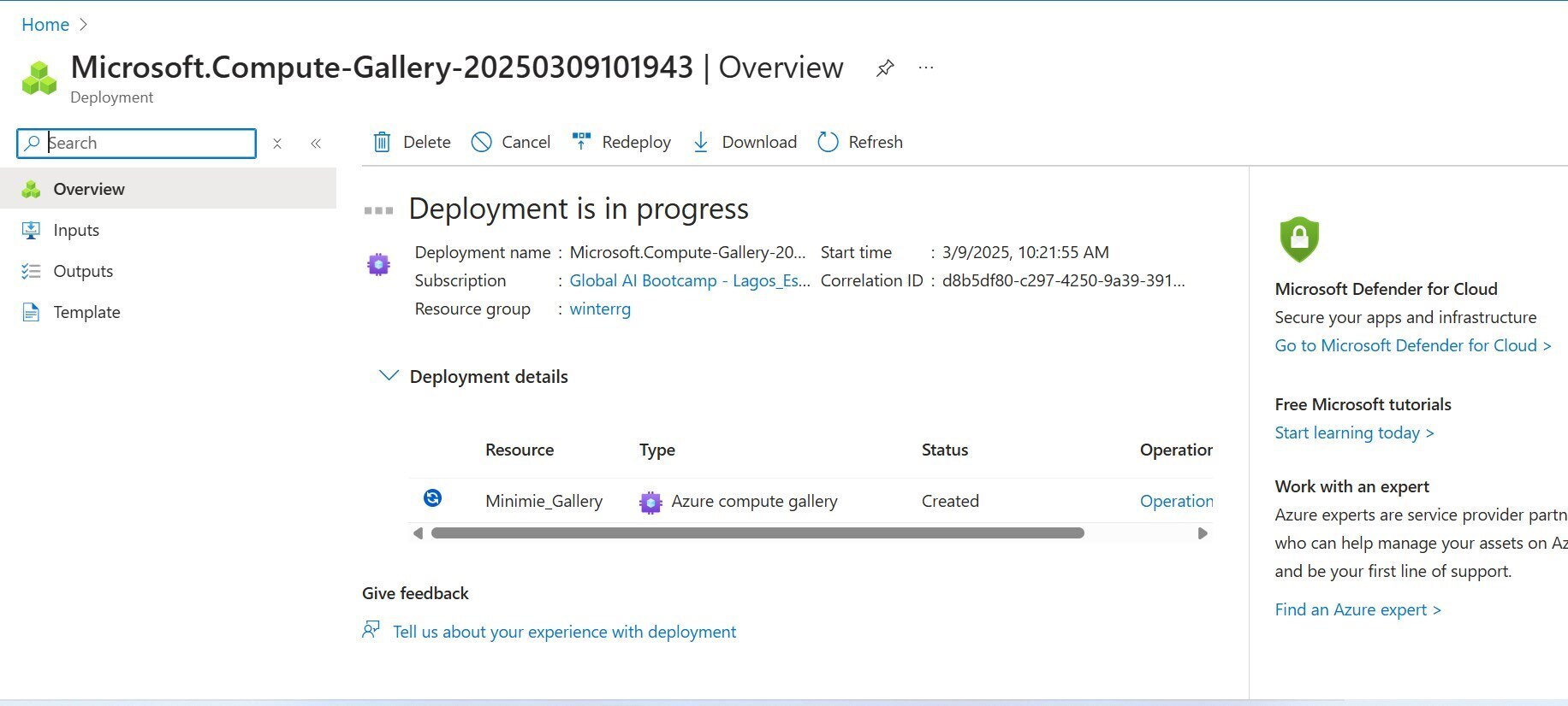 Deployment in progress
