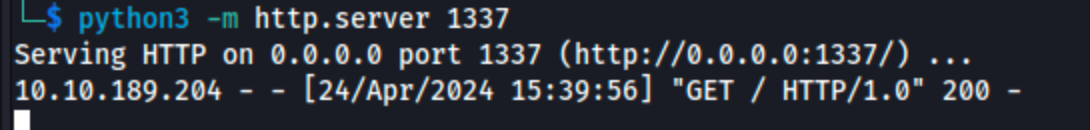 Python webserver receives a connection