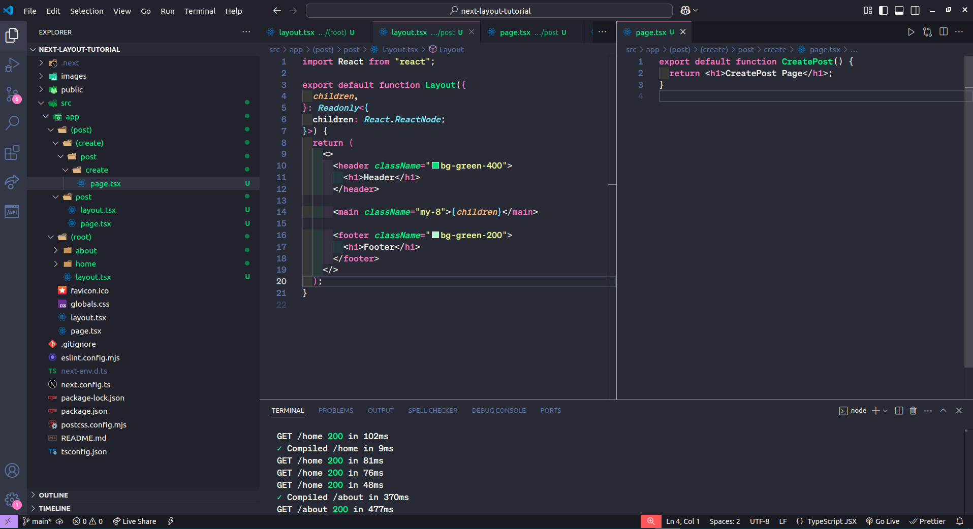 Create Layouts and Pages