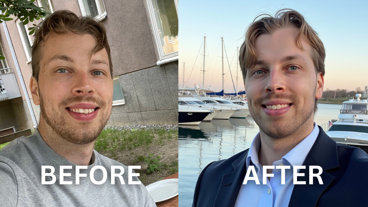 InstaHeadshots before-after results