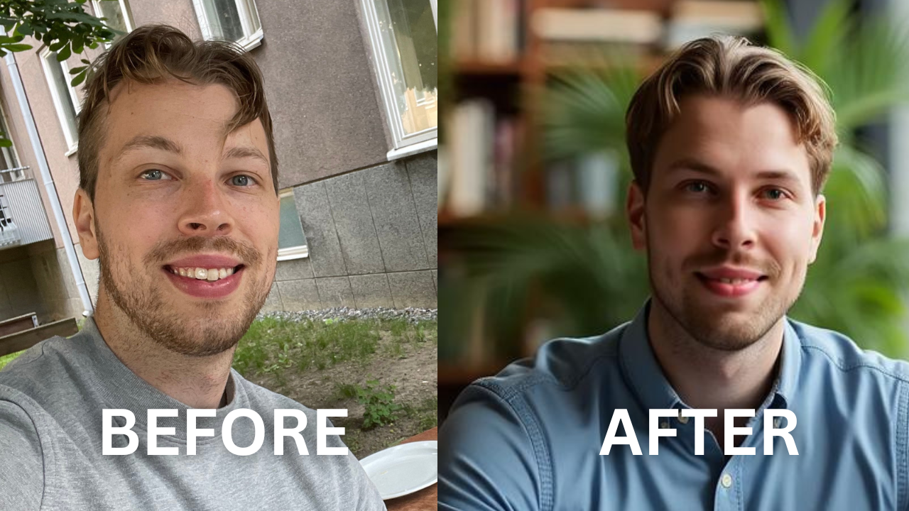 PortraitPal before/after AI headshots