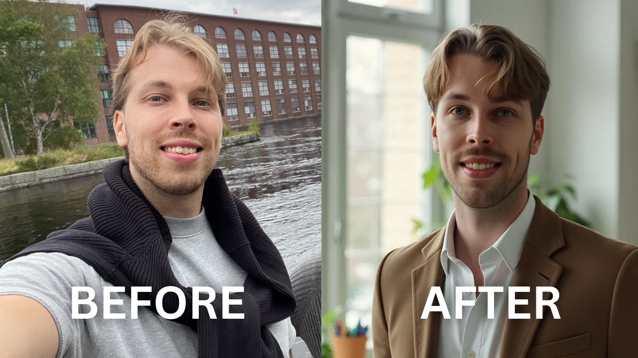 PortraitPal before/after AI headshots