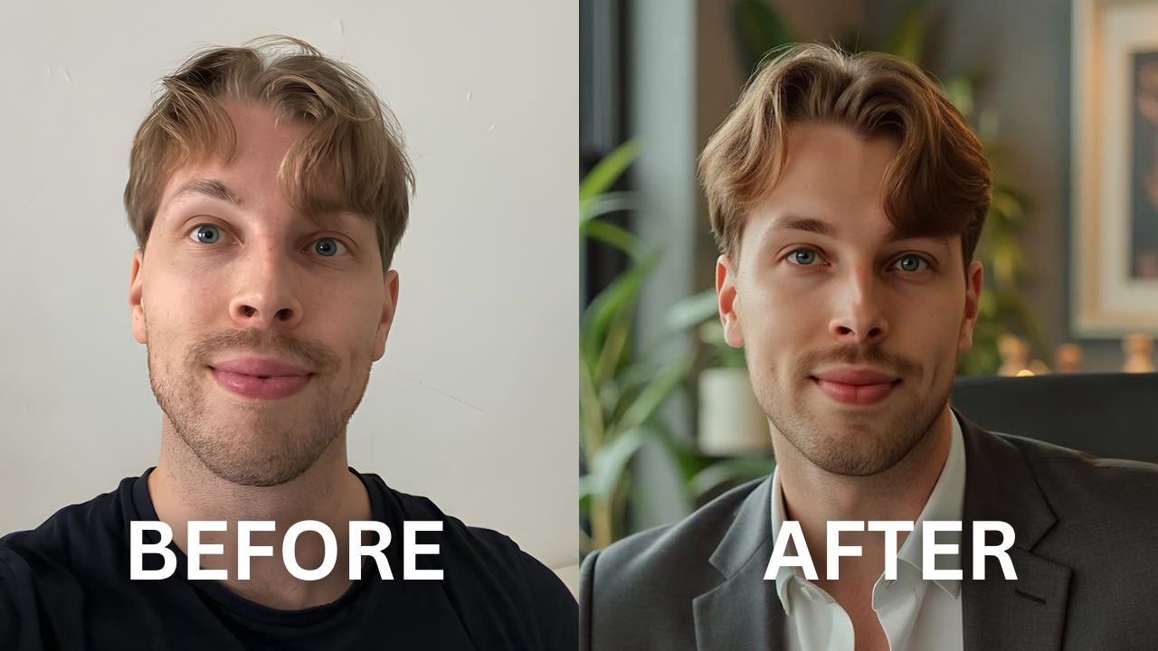 PortraitPal before/after AI headshots