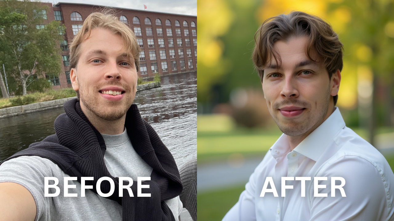 Aragon AI before/after headshots