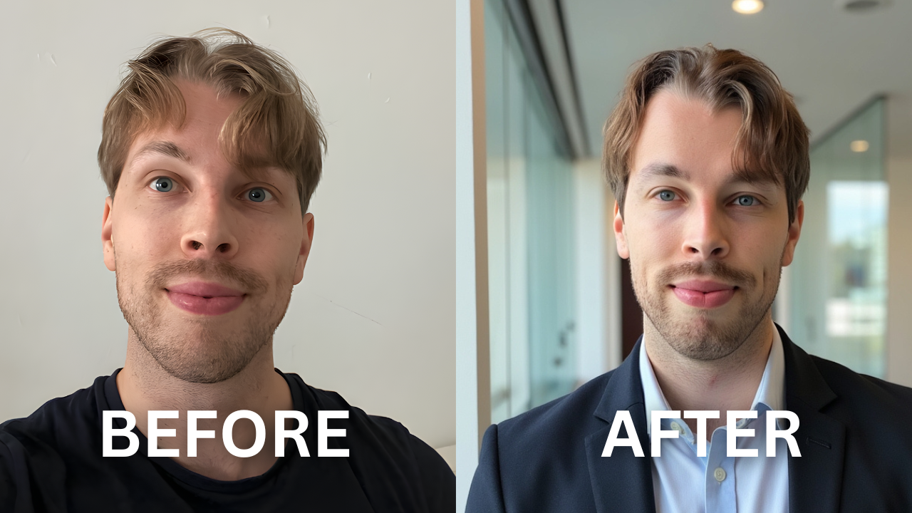 Aragon AI before/after headshots