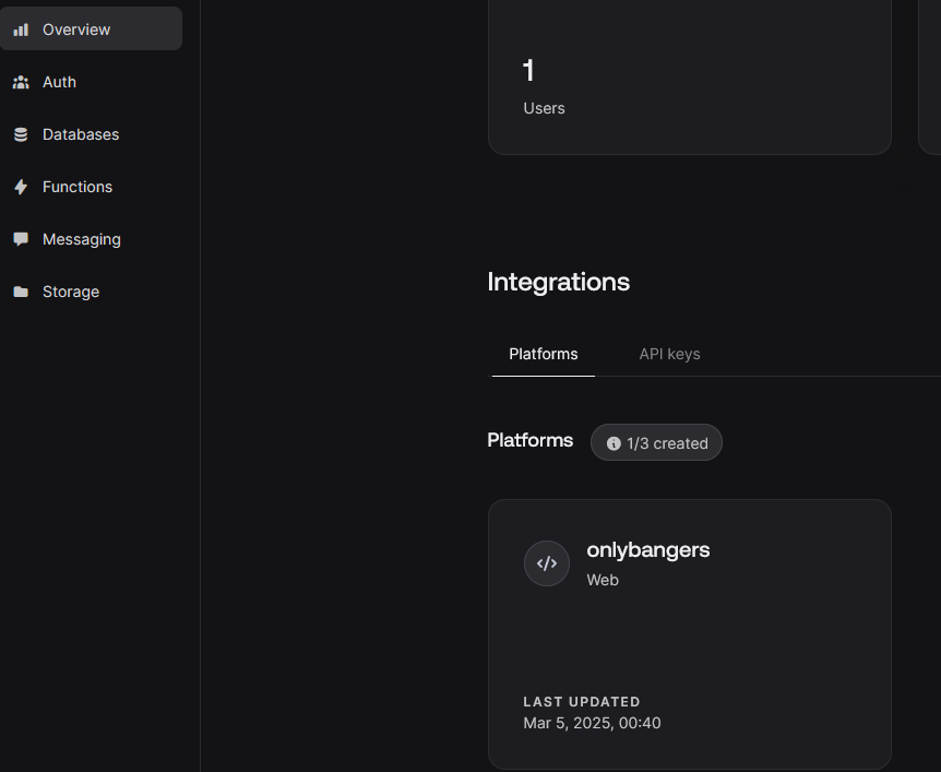 showing that you need to scroll to the bottom of the page to see integrations