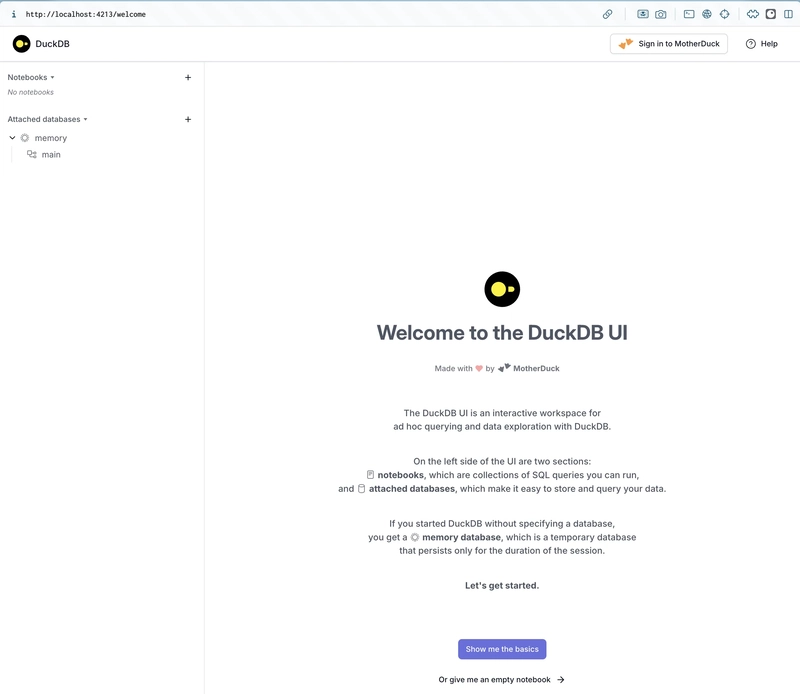 Kicking the tyres on the new DuckDB UI