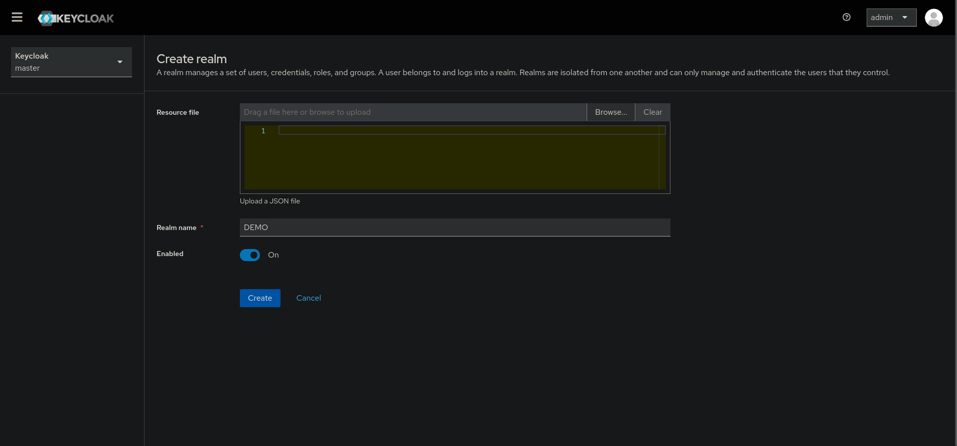Create Keycloak Realm
