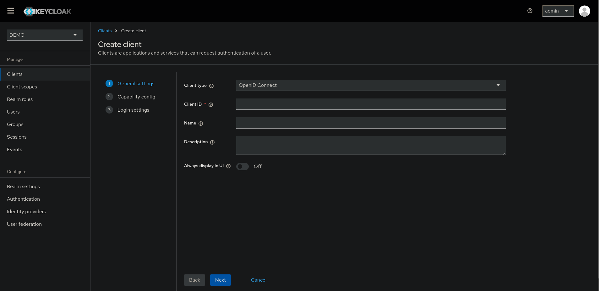 Create Keycloak Client