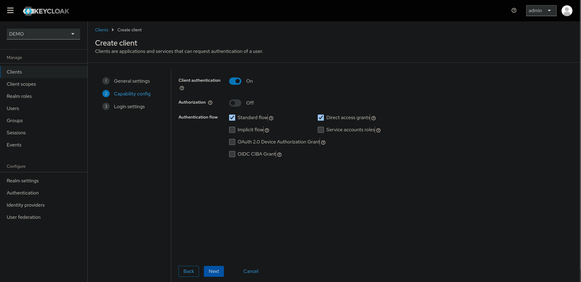 Create Keycloak Client