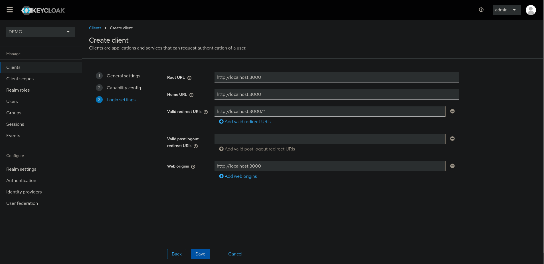 Create Keycloak Client