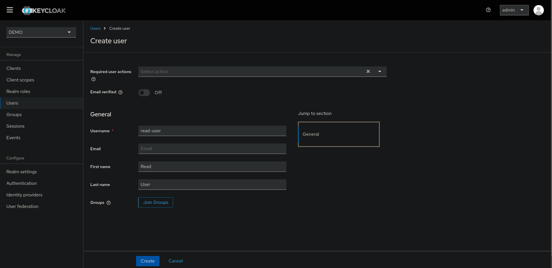 Create User