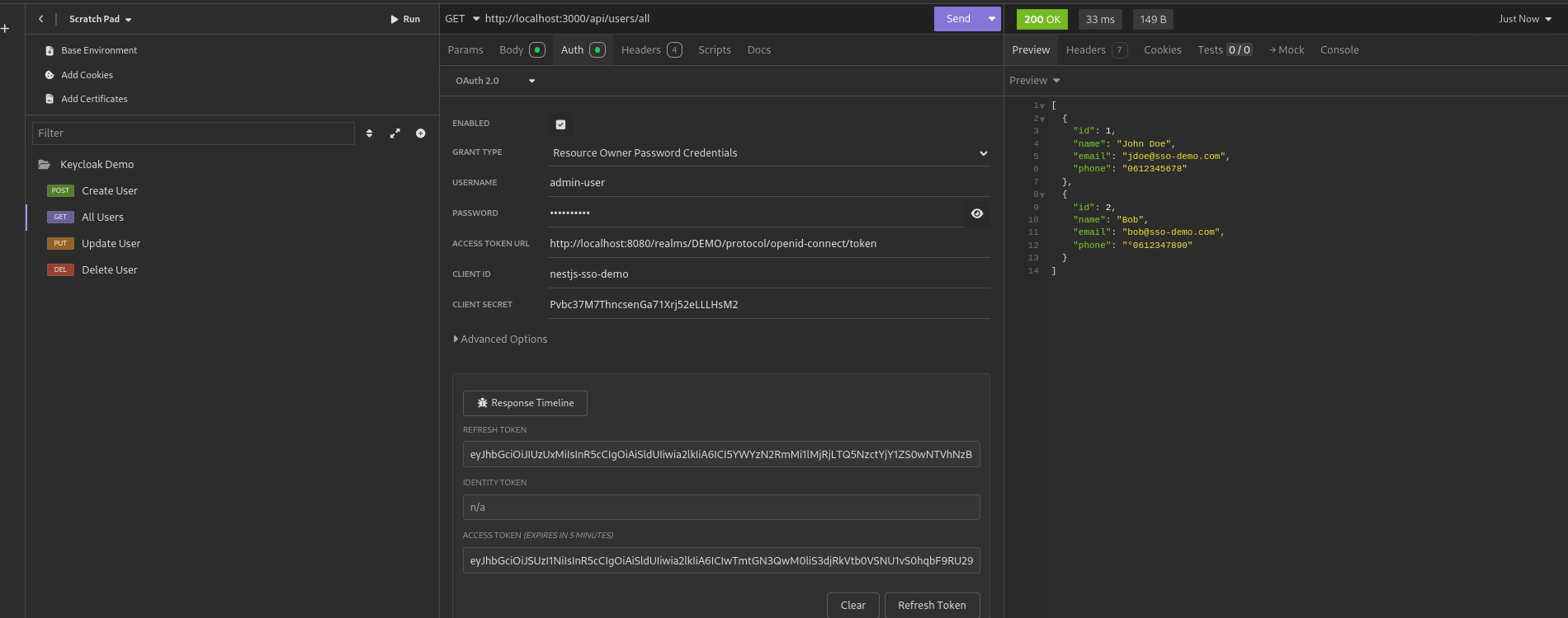 API Call Read Users