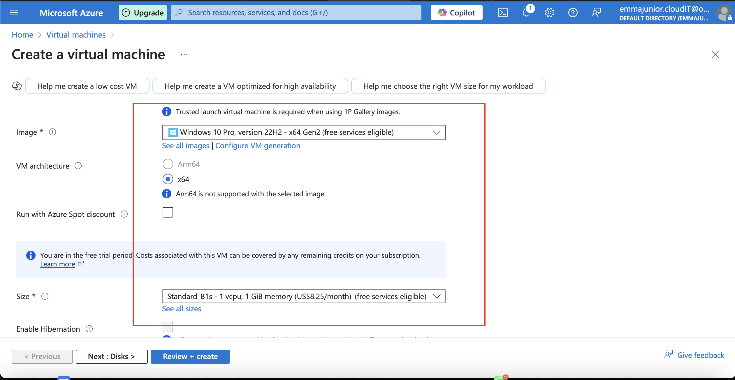 Instance details