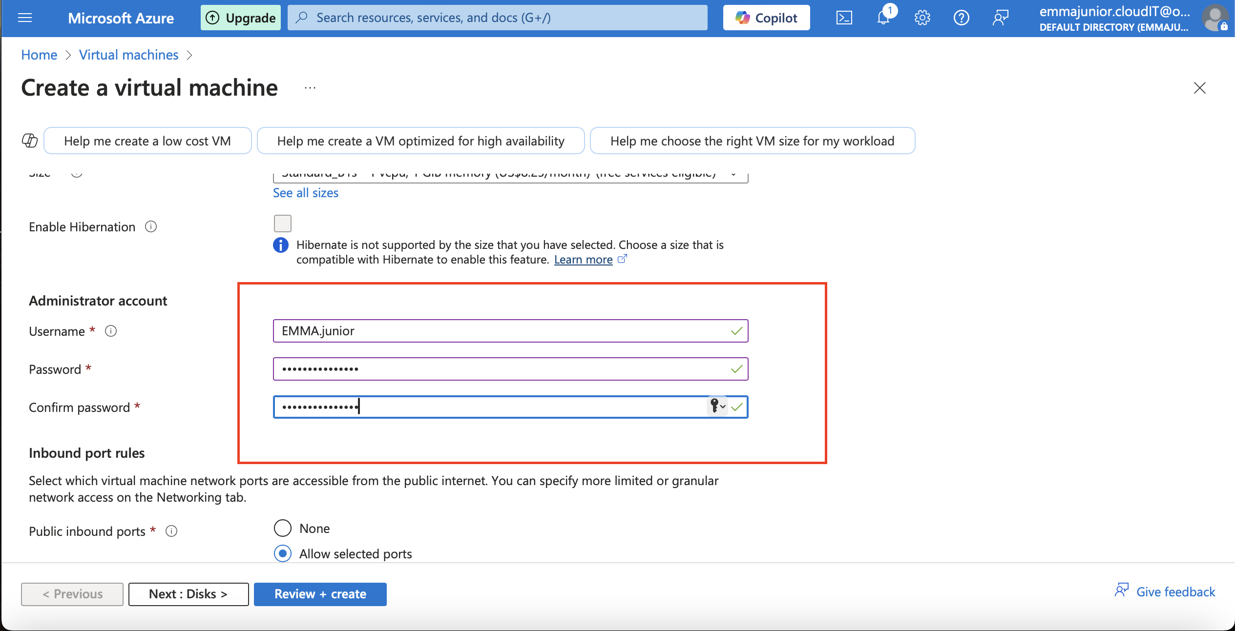 Administrator account