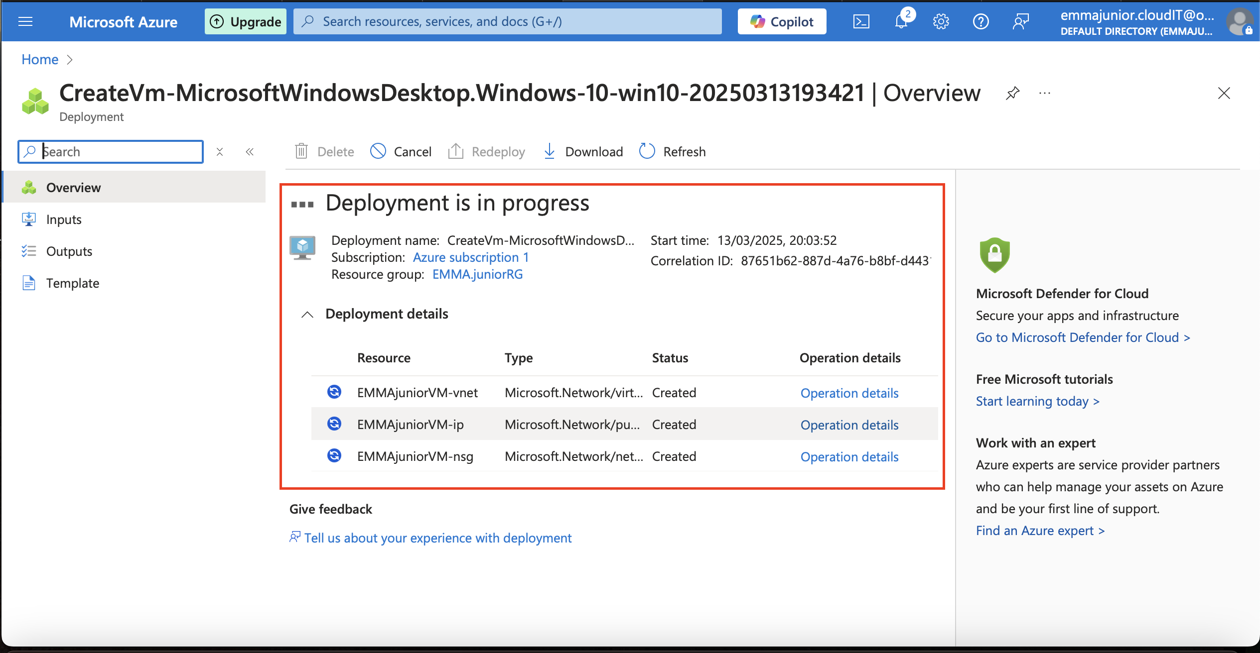 Deployment in progress