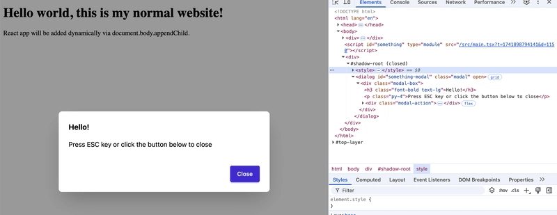 TailwindCSS & DaisyUI in the Shadow DOM