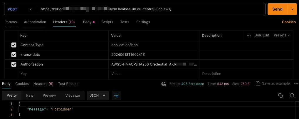 Request from Postman, the header is incorrect