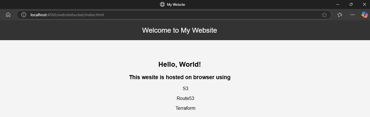 Static Website in LocalStack using Terraform with S3 and Route 53