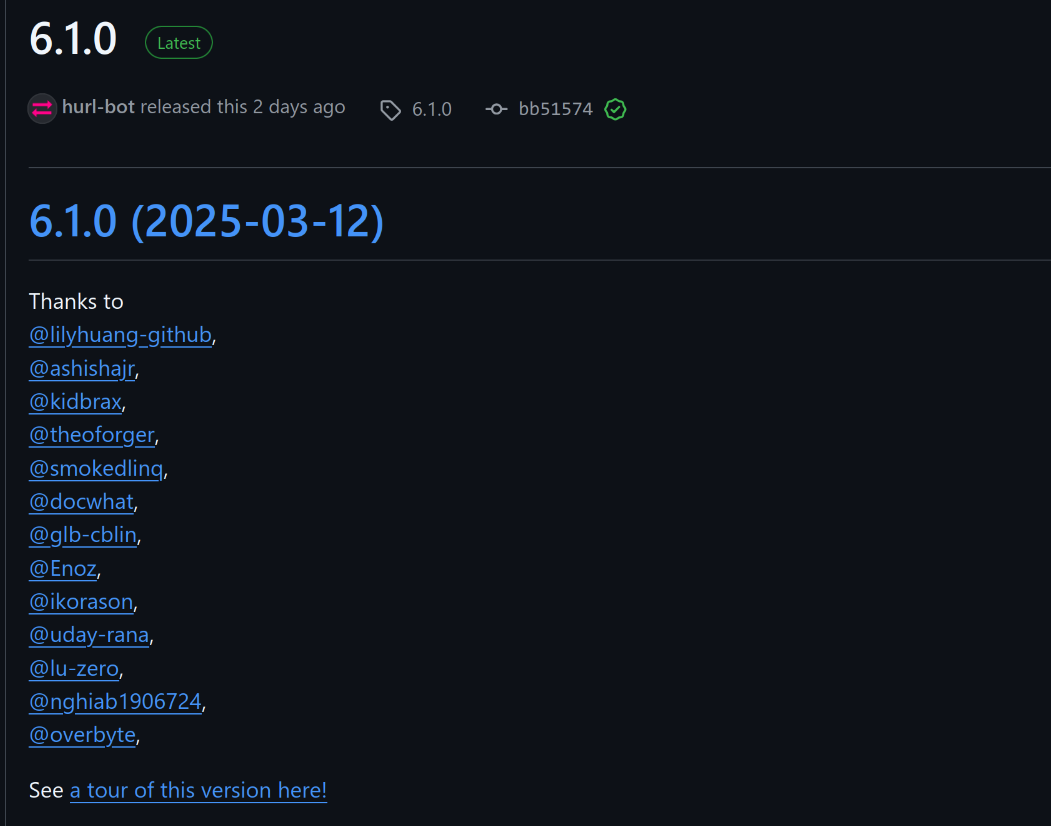 Hurl release v6.1.0