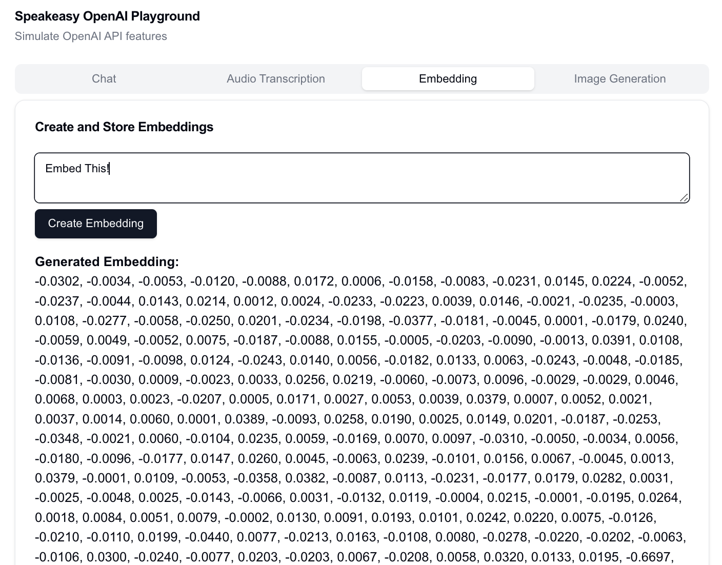 Next.js embeddings with the Speakeasy-generated OpenAI SDK