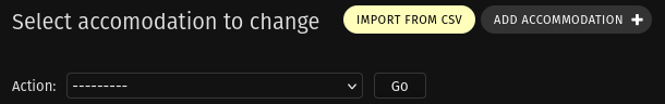 New button on the change list