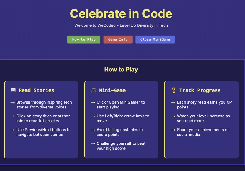 Celebrate in Code: An Interactive WeCoded Experience