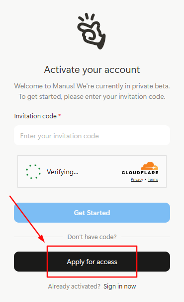 Manus AI Invitation Code Step 2