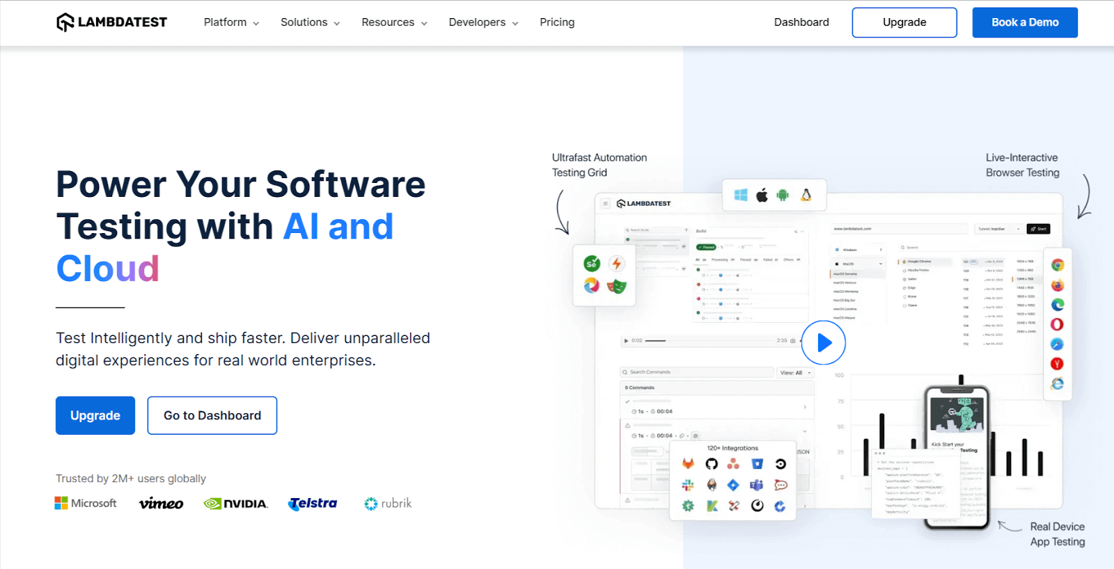 AI-powered test execution platform that lets you run manual and automation tests 