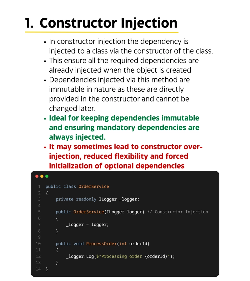 Types of Dependency Injection