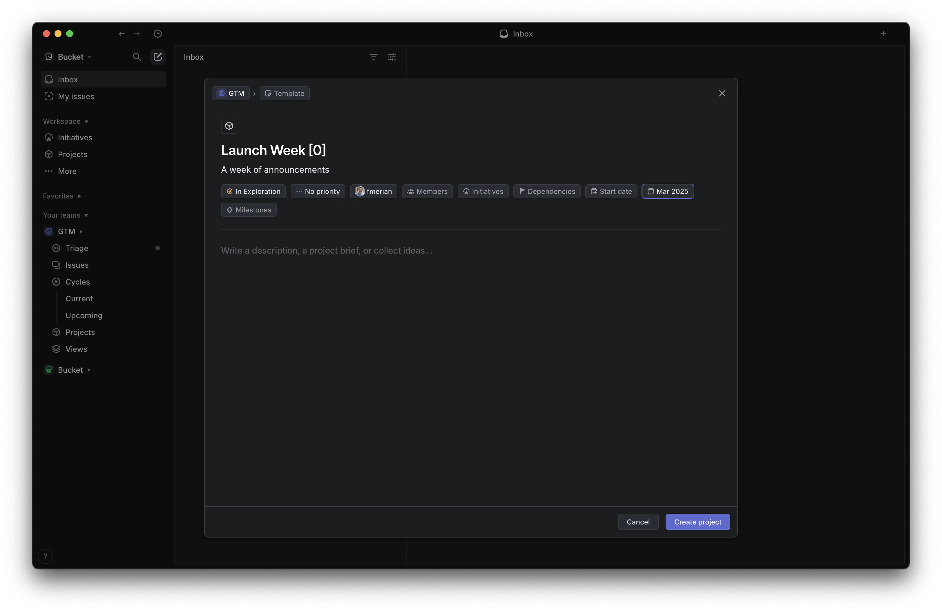 Planning a launch week on Linear