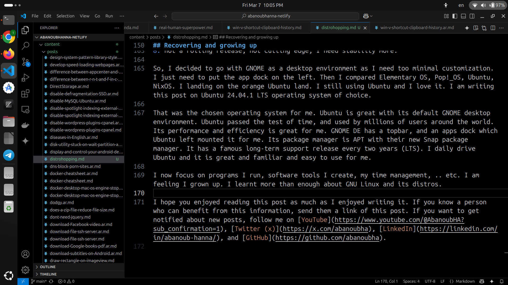 Ubuntu with GNOME desktop environment