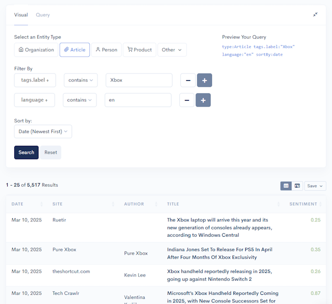 Search results shown, now filtered to English